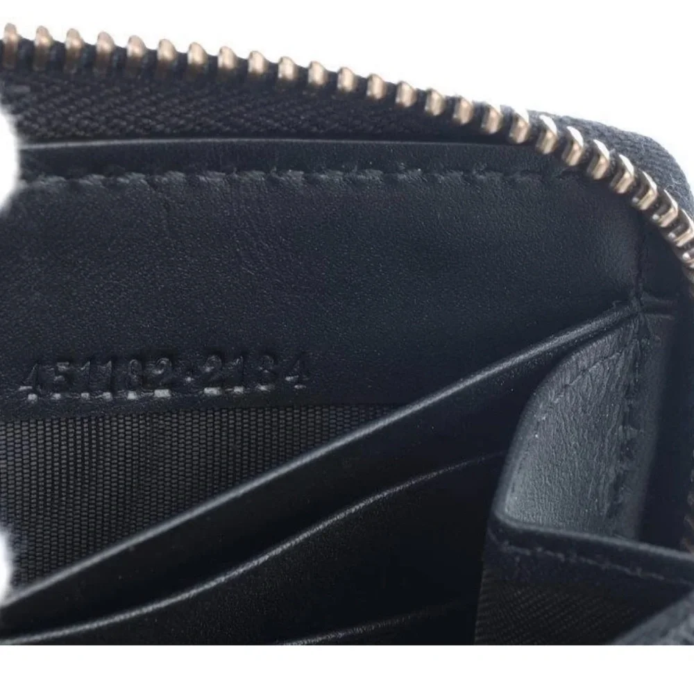 NEW GUCCI BLK LEATHER BLIND FOR LOVE ZIP AROUND LONG CLUTCH WALLET W/BOX UNISEX - Picture 6 of 6